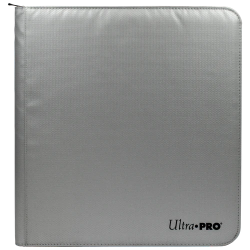 Ultra PRO 12-Pocket Zippered PRO-Binder: Silver Made With Fire Resistant Materials