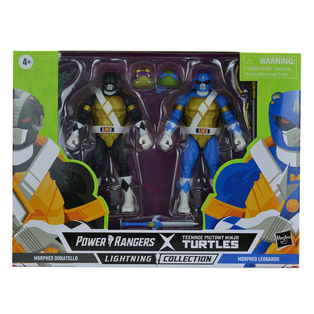 Power Rangers X Teenage Mutant Ninja Turtles: Lightning Collection Donatello Black and Leonardo Blue Action Figures