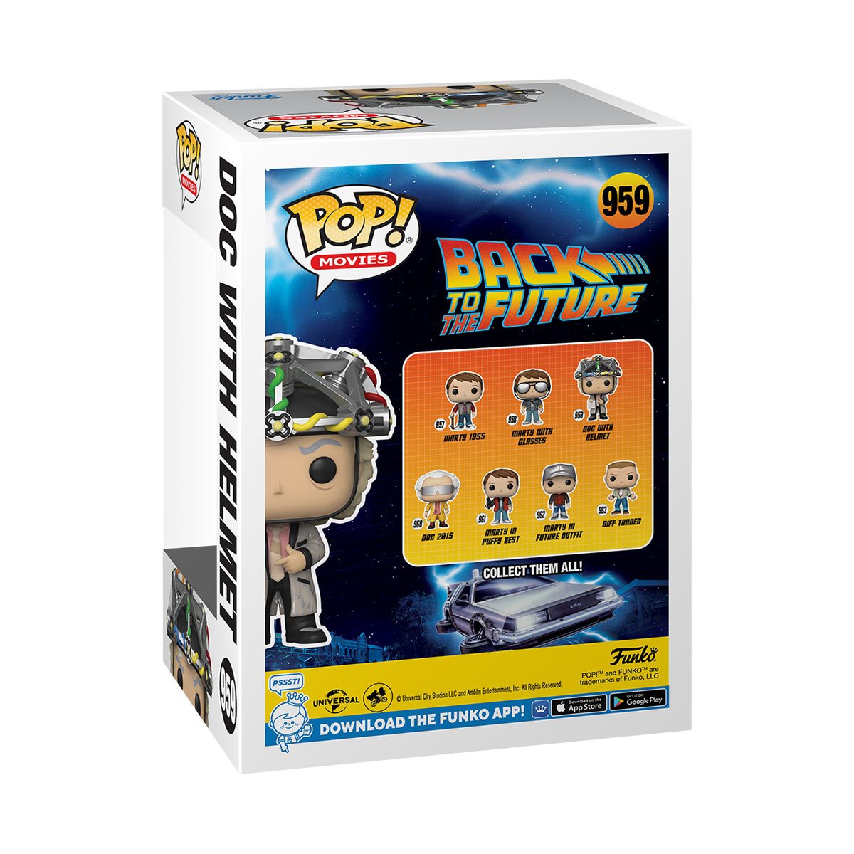 Pop! Back to the Future Doc with Helmet Glow-in-the-Dark with Adult T-Shirt