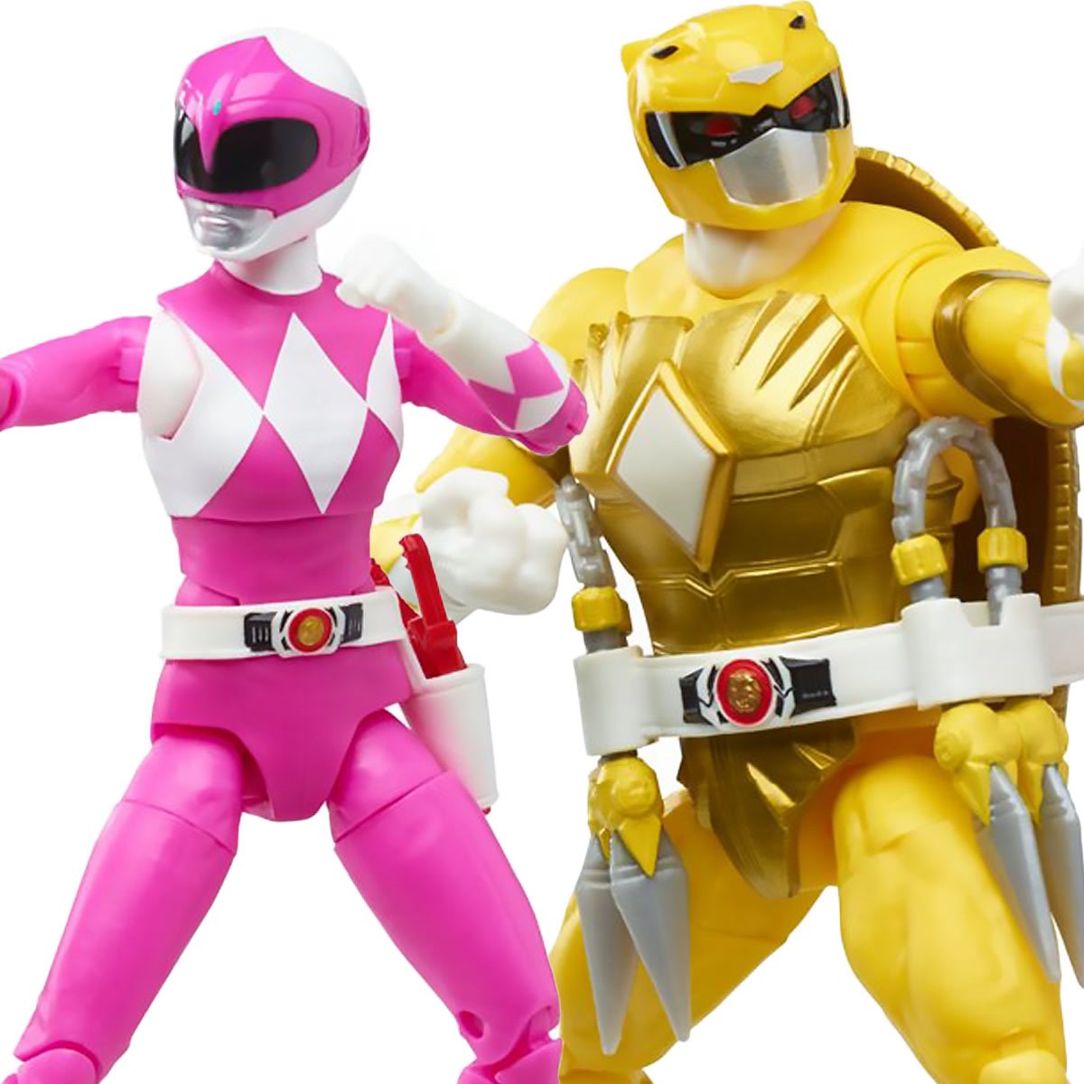 Power Rangers X Teenage Mutant Ninja Turtles: Lightning Collection - Michelangelo Yellow and April Pink Action Figures