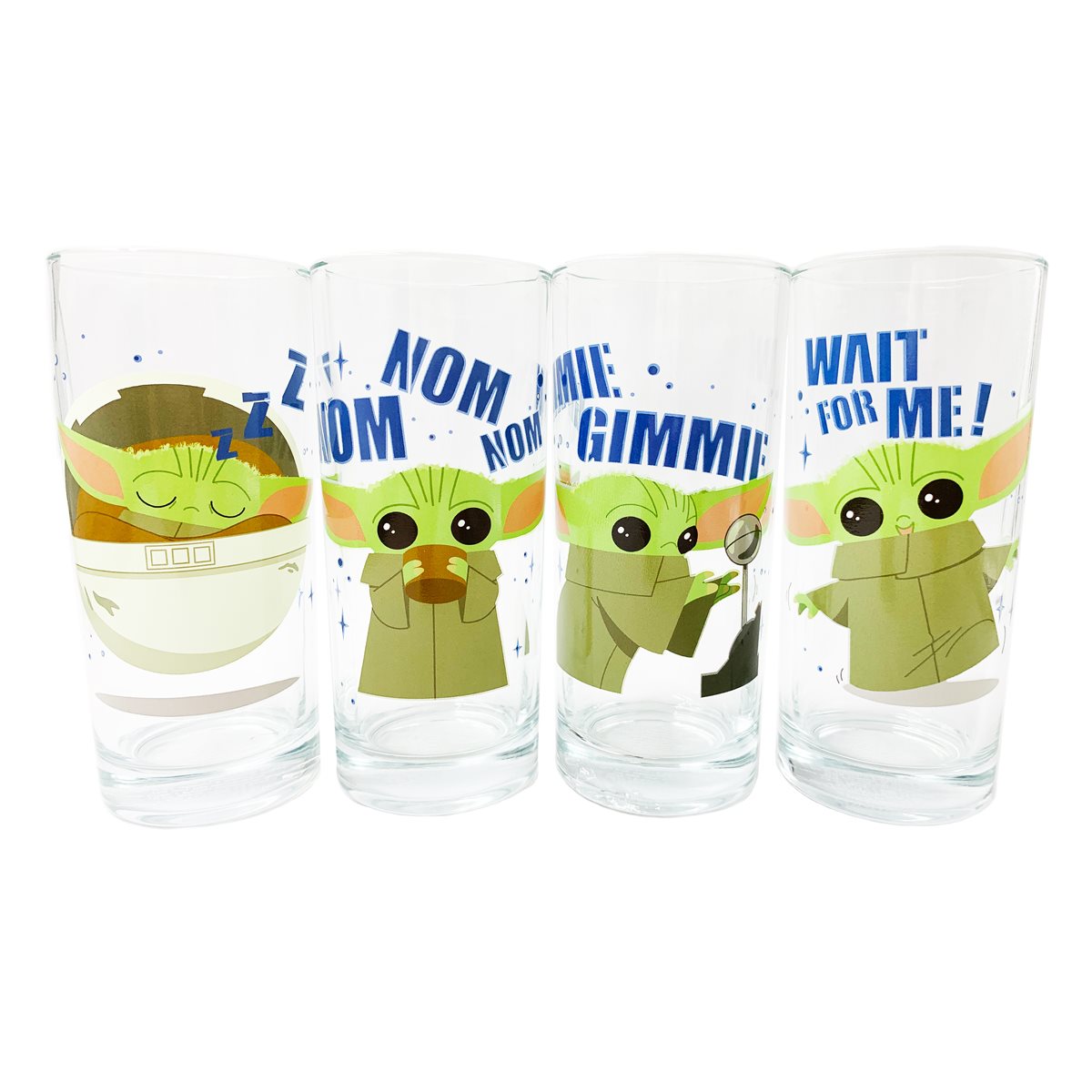 Star Wars: The Mandalorian Gimmie Nom 10 oz. Glass Tumbler Set of 4
