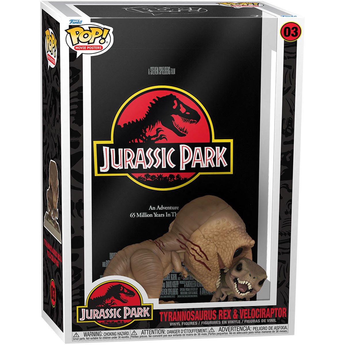 POP! Jurassic Park: Tyrannosaurus Rex and Velociraptor! Movie Poster with Case