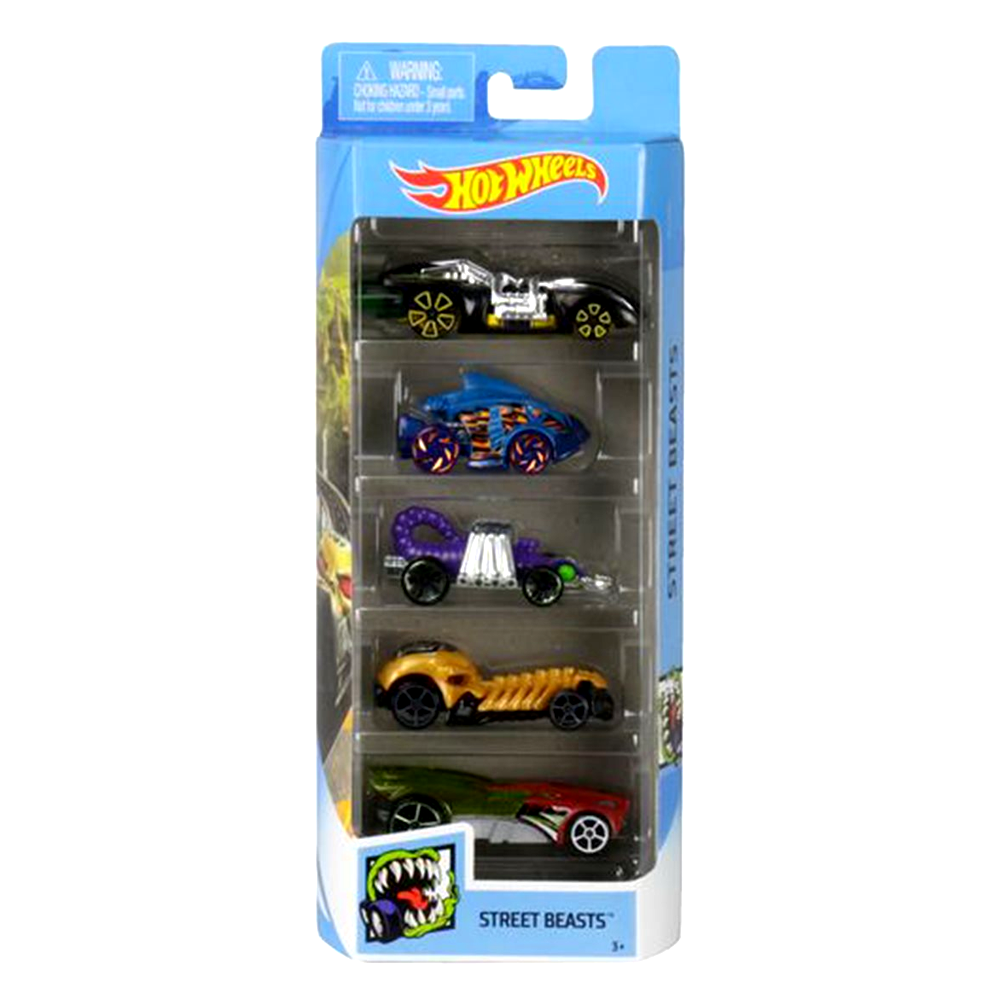 Hot Wheels: Street Beasts - 5 Car Pack - Diecast & Toy