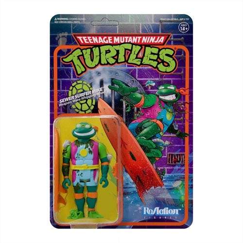 TMNT: Sewer Surfer Michelangelo ReAction Figure - Action &