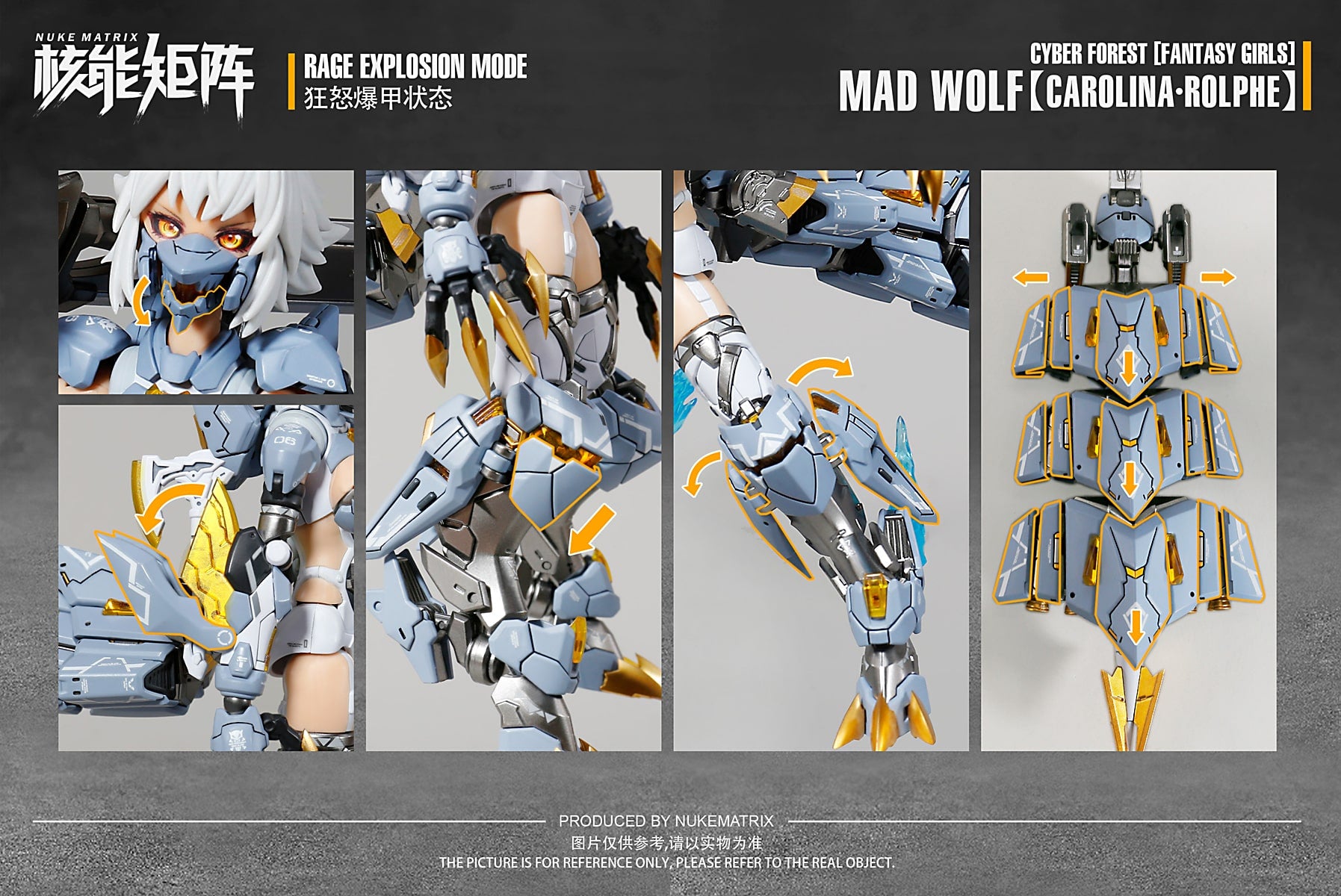 Cyber Forest Fantasy Girls Mad Wolf Carolina Rolphe - Scale 1:12 First Press Limited Edition Model Kit