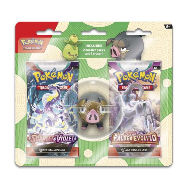 Pokémon TCG: 2 Booster Packs & Lechonk Eraser