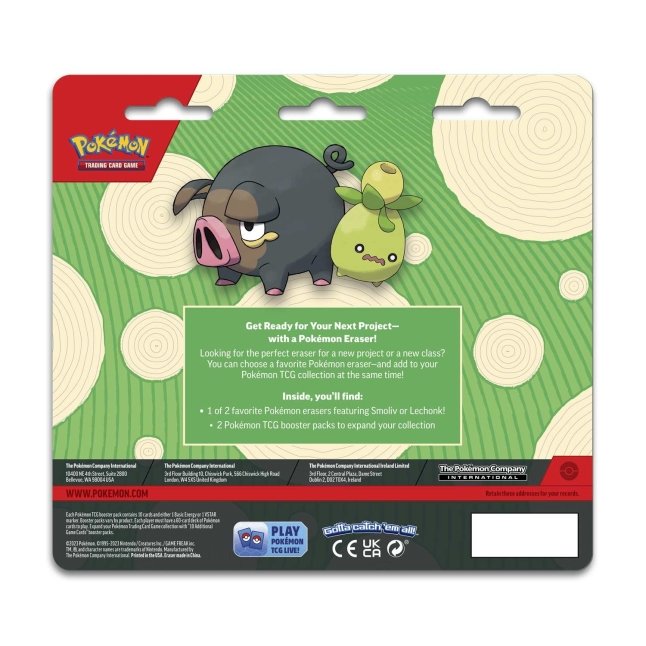 Pokémon TCG: 2 Booster Packs & Lechonk Eraser