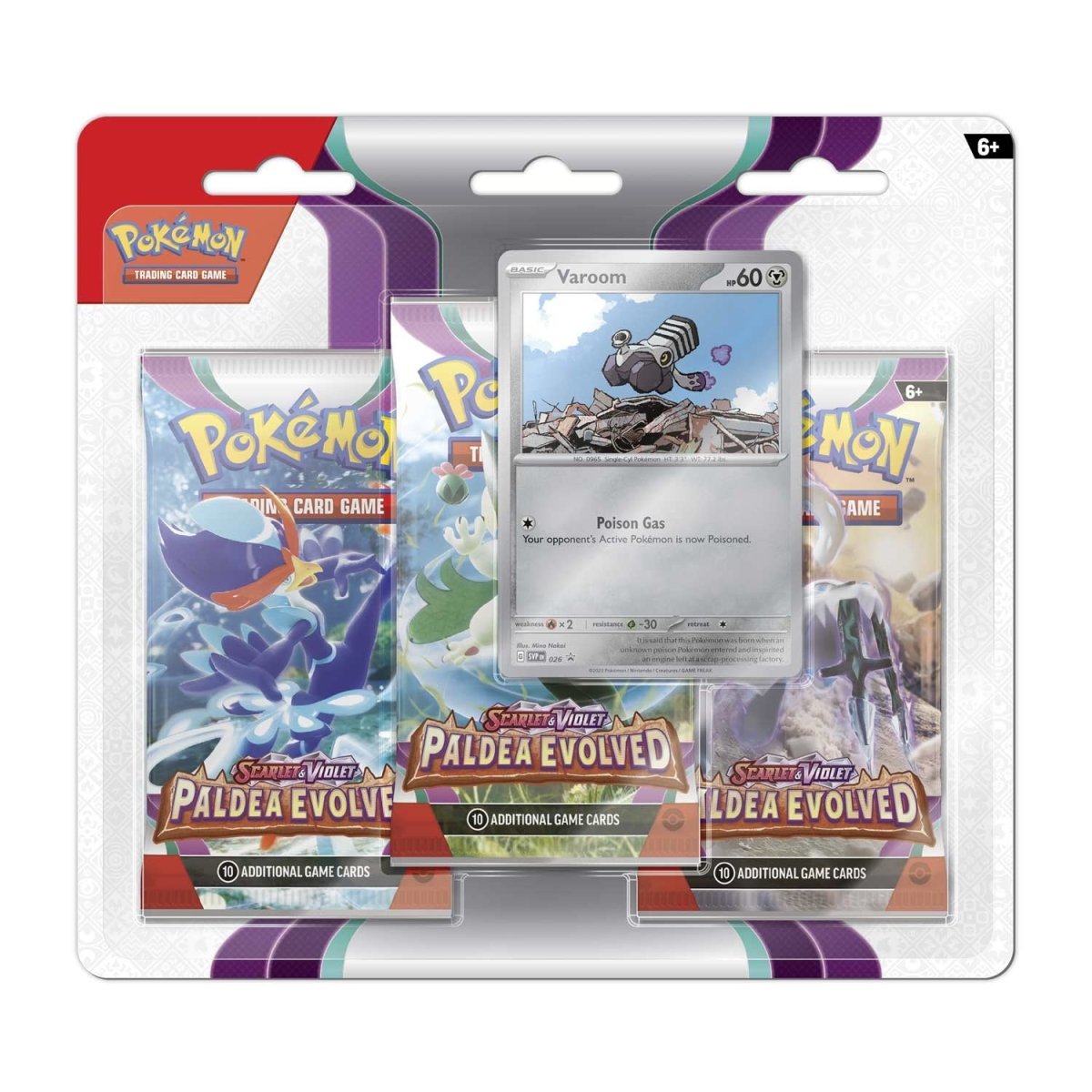 Pokémon TCG: Scarlet & Violet-Paldea Evolved 3 Booster Packs & Varoom Promo Card