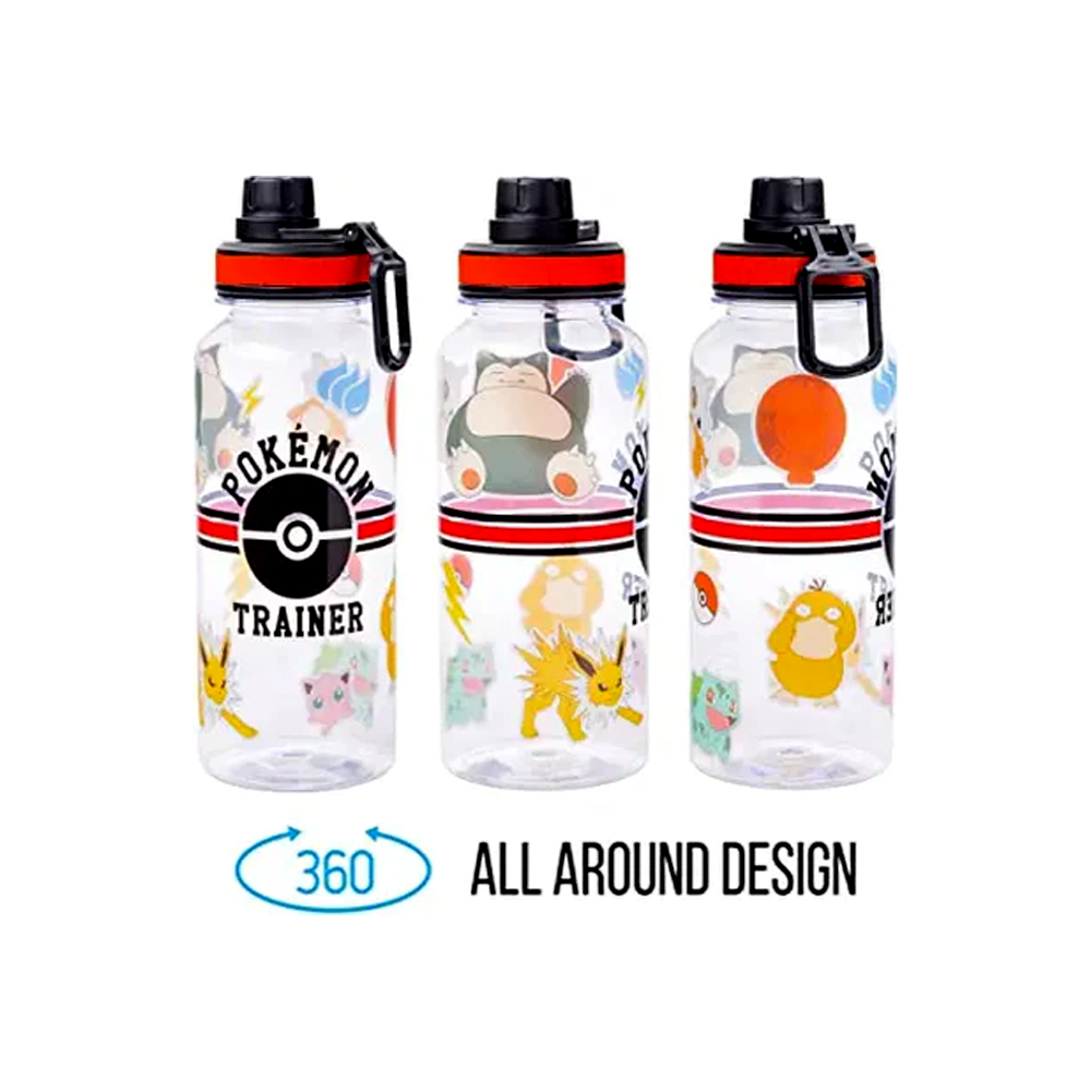 Pokemon - 32oz Twist Spout Plastic Bottle w. Sticker Set