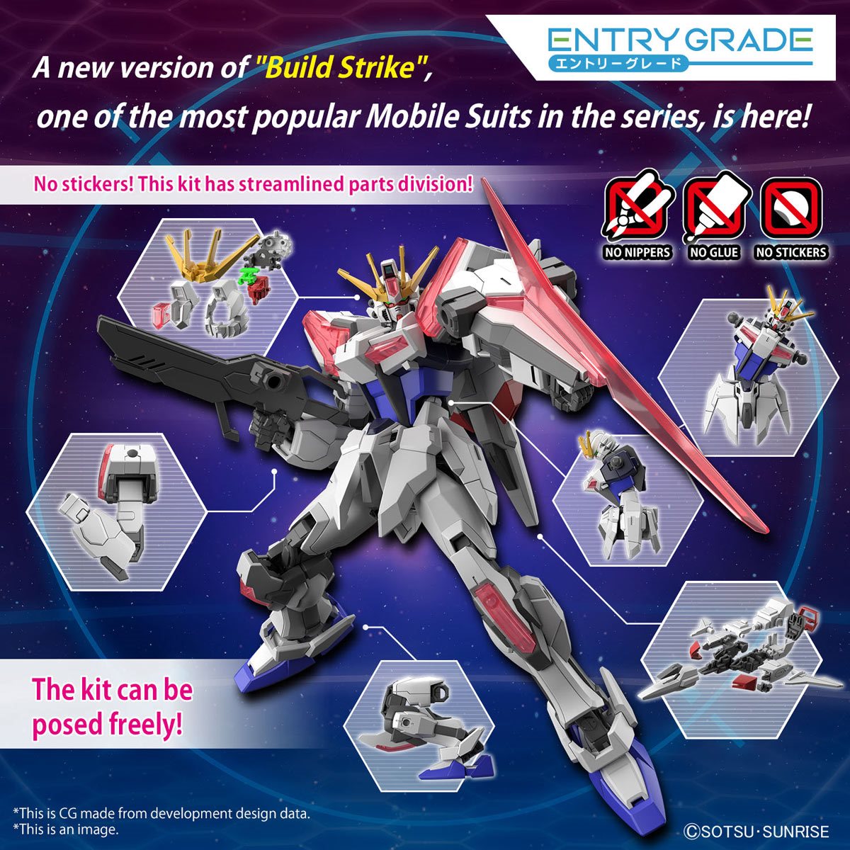 Gundam Build Metaverse Build Strike Exceed Galaxy Entry Grade 1:144 Scale Model Kit