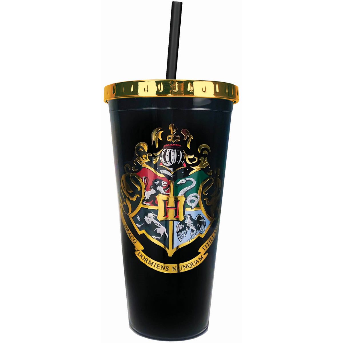 Harry Potter - Hogwarts Crest 20 oz. Foil Cup with Straw