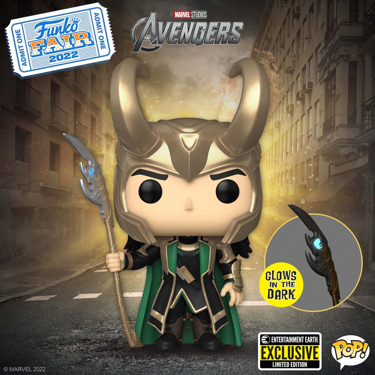 POP! Avengers: Loki with Scepter  - Entertainment Earth Exclusive