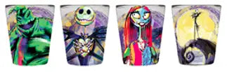 The Nightmare Before Christmas 1 oz. Mini Glass Set of 4